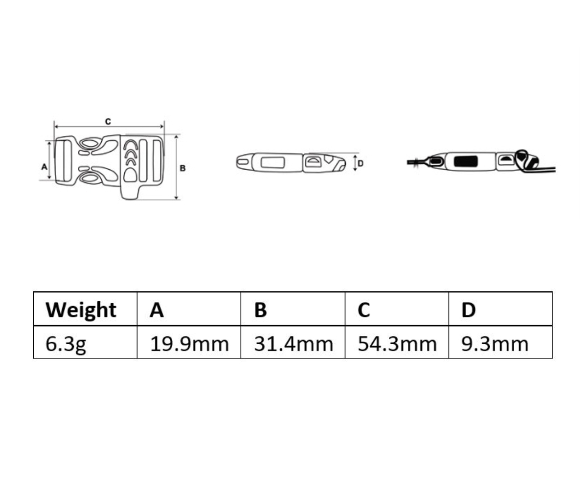 20mm Whistle Hollow Black Buckle (5pcs) | CCE Plus Enterprise
