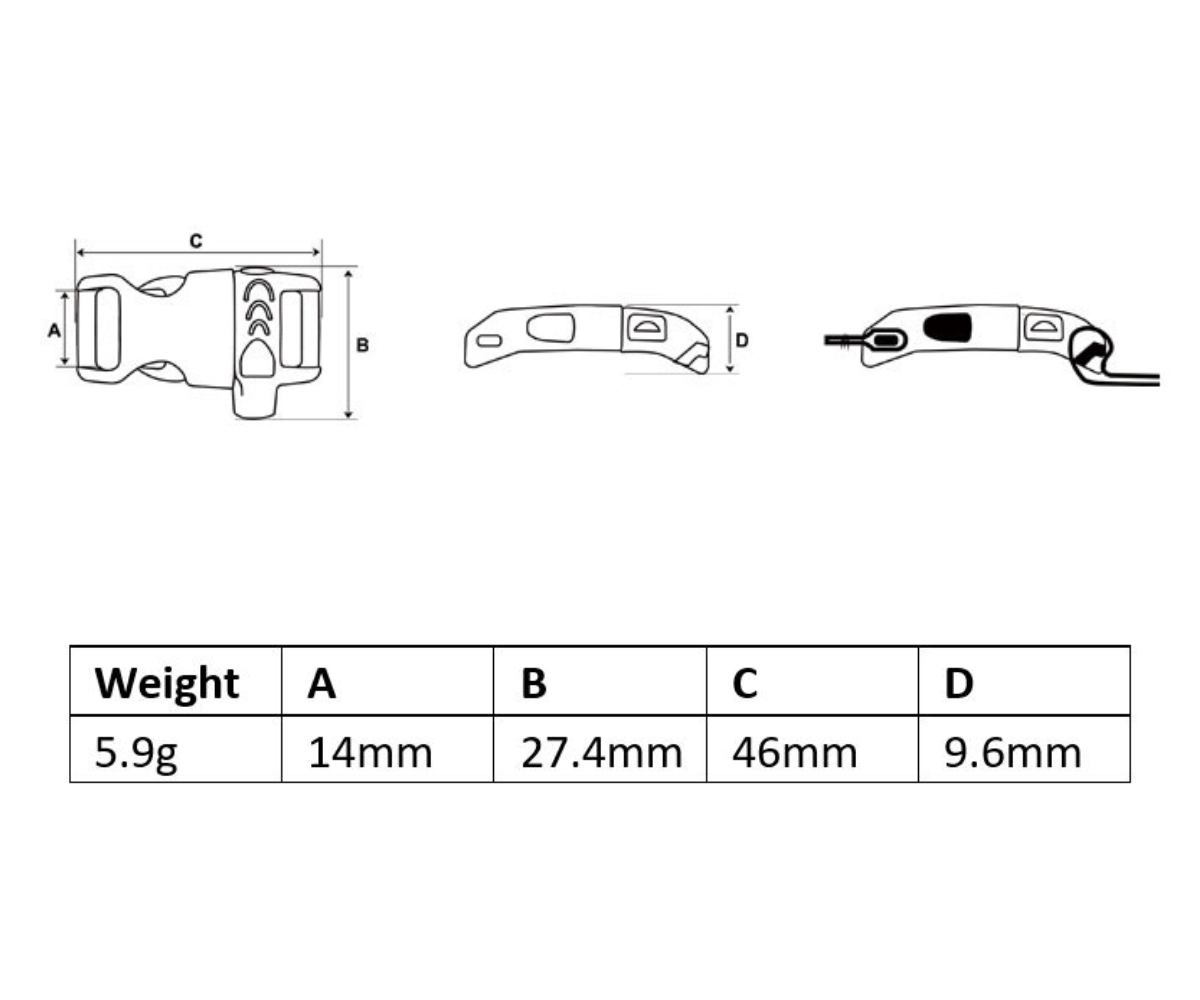 14mm Black Whistle Buckle (5pcs) | CCE Plus Enterprise